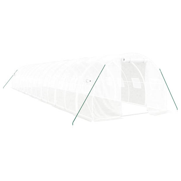 vidaXL Tuinkas met stalen frame 42 m² 14x3x2 m wit