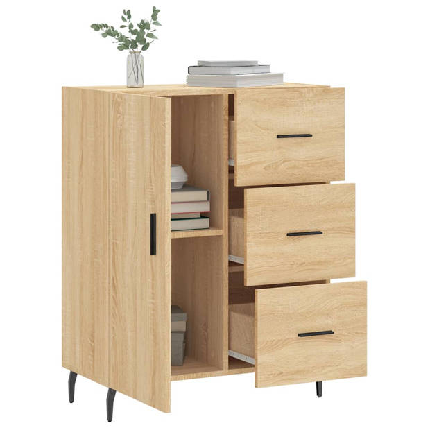 vidaXL Dressoir 69,5x34x90 cm bewerkt hout sonoma eikenkleurig