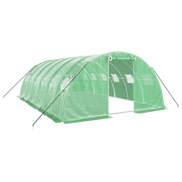 vidaXL Tuinkas met stalen frame 24 m² 6x4x2 m groen