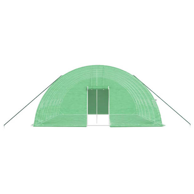 vidaXL Tuinkas met stalen frame 36 m² 6x6x2,85 m groen