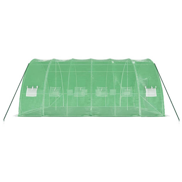 vidaXL Tuinkas met stalen frame 36 m² 6x6x2,85 m groen