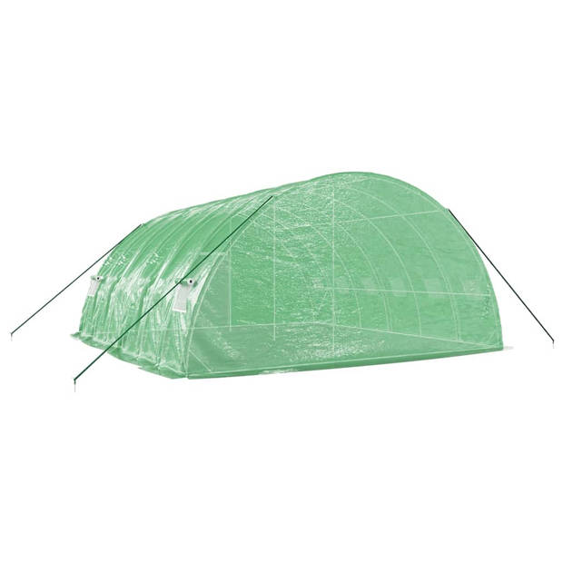 The Living Store Tuinkas Groen 6x6x2.85m - PE - Staal - 140 g/m² - Met 2 ritsen - Montage vereist