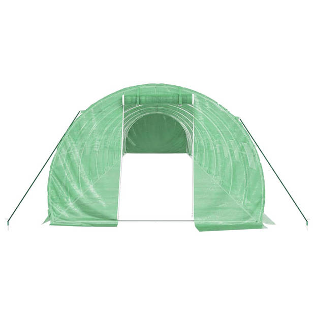 The Living Store Broeikas 12x3x2m - Groen - PE - gegalvaniseerd staal