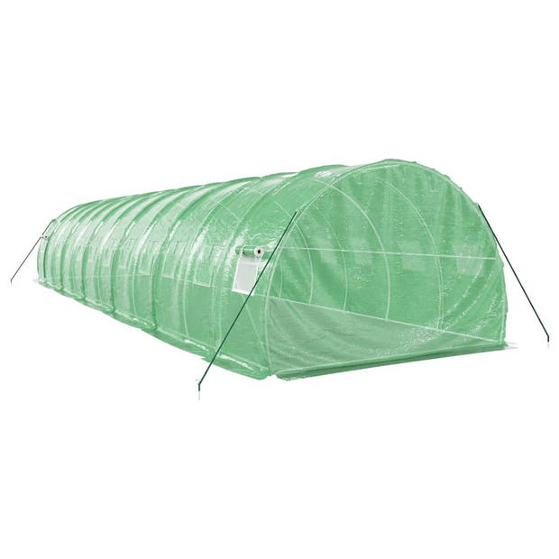 vidaXL Tuinkas met stalen frame 36 m² 12x3x2 m groen