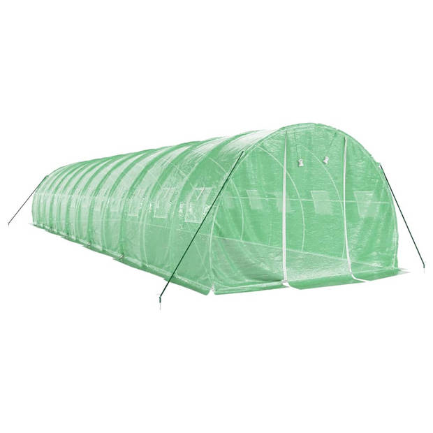 vidaXL Tuinkas met stalen frame 36 m² 12x3x2 m groen