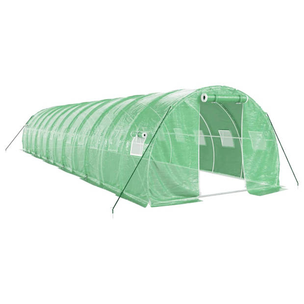 vidaXL Tuinkas met stalen frame 36 m² 12x3x2 m groen