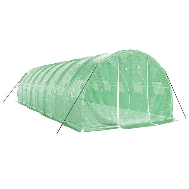 vidaXL Tuinkas met stalen frame 24 m² 8x3x2 m groen