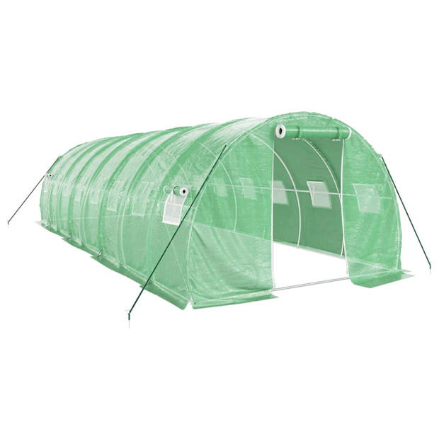 vidaXL Tuinkas met stalen frame 24 m² 8x3x2 m groen