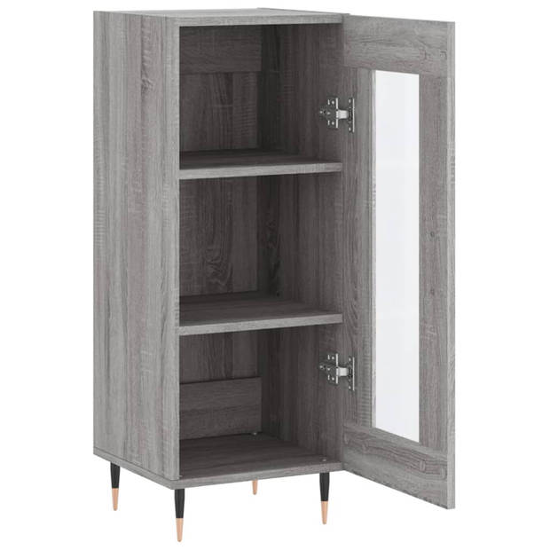 The Living Store Dressoir - Kast - 34.5 x 34 x 90 cm - Grijs Sonoma Eiken