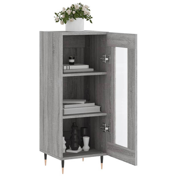 The Living Store Dressoir - Kast - 34.5 x 34 x 90 cm - Grijs Sonoma Eiken