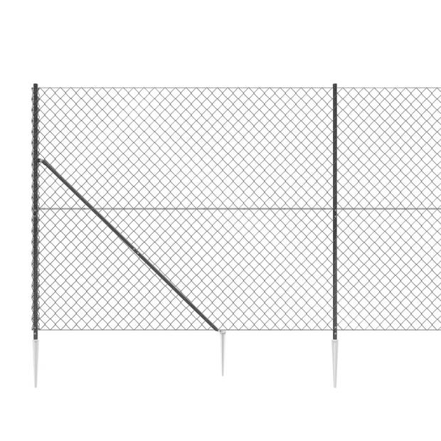 The Living Store Gaashek met grondankers - 1.4 x 25 m - Staal met PVC-coating - Antraciet