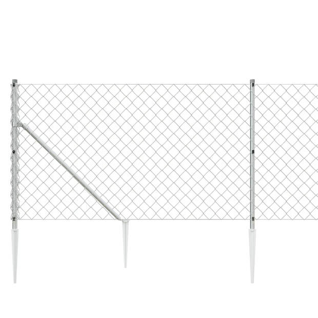 The Living Store Gaashek 1 x 25 m (H x L) - 60 x 60 mm - Gegalvaniseerd staal met PVC-coating