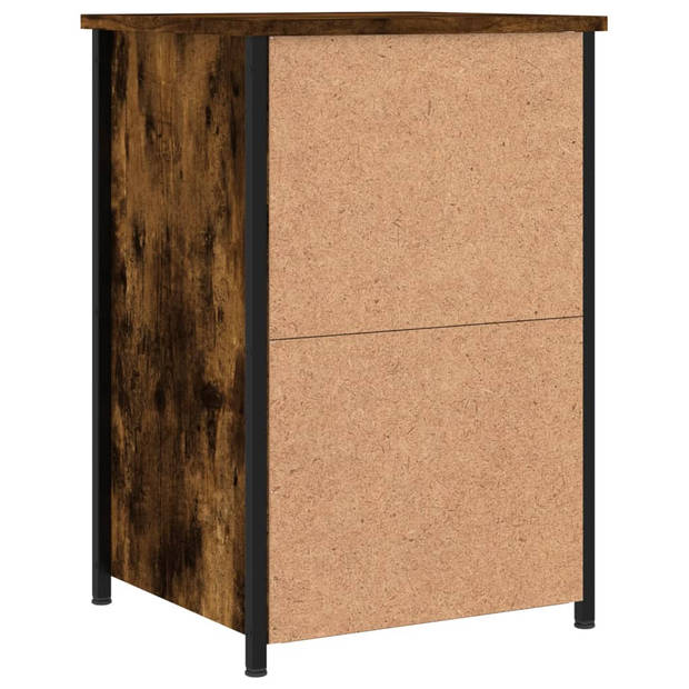 vidaXL Nachtkastjes 2 st 40x36x60 cm bewerkt hout gerookt eikenkleurig