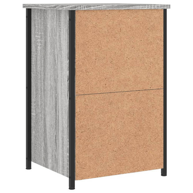 vidaXL Nachtkastjes 2 st 40x36x60 cm bewerkt hout grijs sonoma eiken