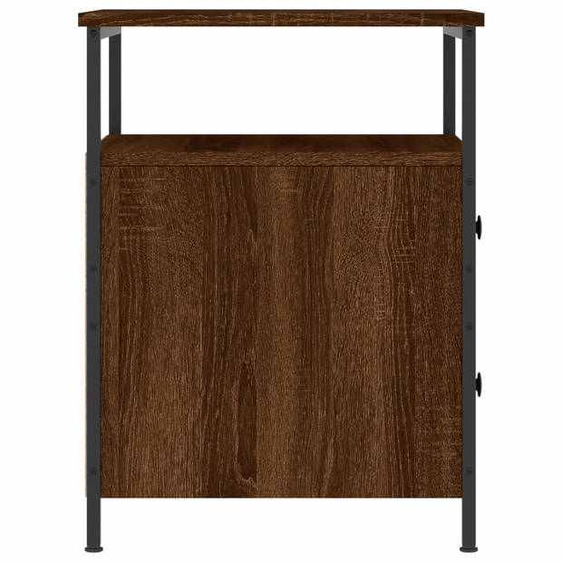 vidaXL Nachtkastjes 2 st 44x45x60 cm bewerkt hout bruin eikenkleur