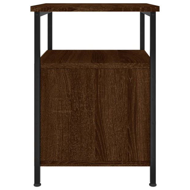 vidaXL Nachtkastjes 2 st 34x35,5x50 cm bewerkt hout bruin eikenkleur