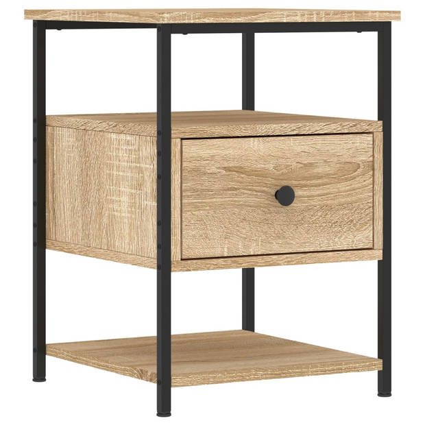 vidaXL Nachtkastjes 2 st 40x42x56 cm bewerkt hout sonoma eikenkleurig