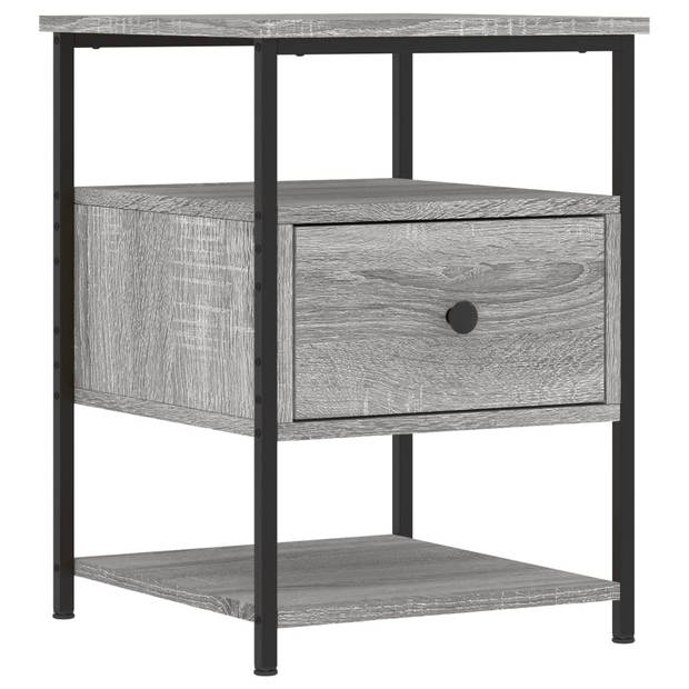 vidaXL Nachtkastjes 2 st 40x42x56 cm bewerkt hout grijs sonoma eiken