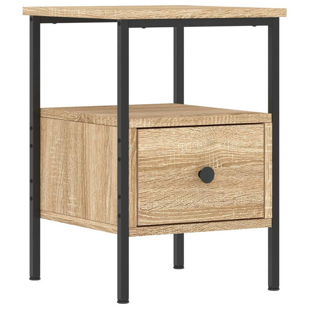 vidaXL Nachtkastjes 2 st 34x36x50 cm bewerkt hout sonoma eikenkleurig