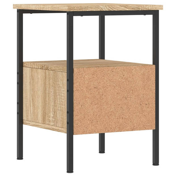 vidaXL Nachtkastjes 2 st 34x36x50 cm bewerkt hout sonoma eikenkleurig