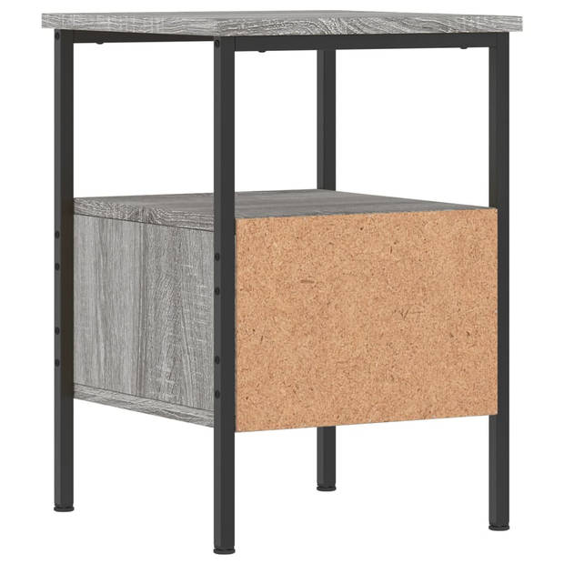 vidaXL Nachtkastjes 2 st 34x36x50 cm bewerkt hout grijs sonoma eiken