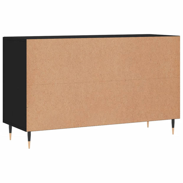 The Living Store Dressoir - Zwart - 100 x 36 x 60 cm - Duurzaam hout - Metalen poten