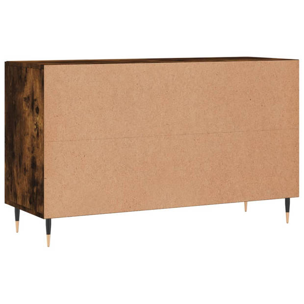 The Living Store Dressoir - Gerookt Eiken - 100 x 36 x 60 cm - Metalen poten