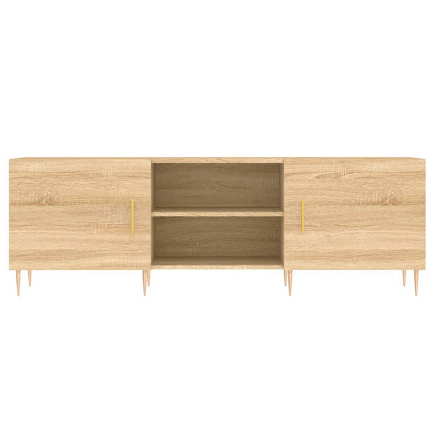 The Living Store TV-meubel Sonoma Eiken - 150 x 30 x 50 cm - Opbergruimte - Decoratief - Wandmontage vereist - Bewerkt