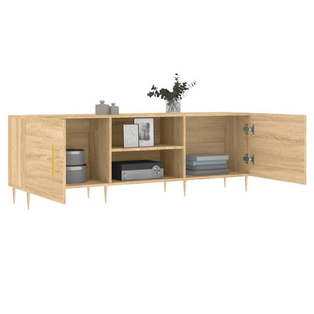 The Living Store TV-meubel Sonoma Eiken - 150 x 30 x 50 cm - Opbergruimte - Decoratief - Wandmontage vereist - Bewerkt