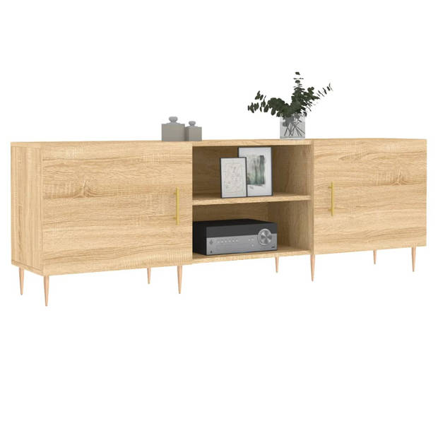 The Living Store TV-meubel Sonoma Eiken - 150 x 30 x 50 cm - Opbergruimte - Decoratief - Wandmontage vereist - Bewerkt