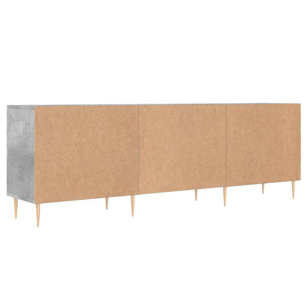 The Living Store Tv-meubel Betongrijs 150x30x50 cm - bewerkt hout en ijzer