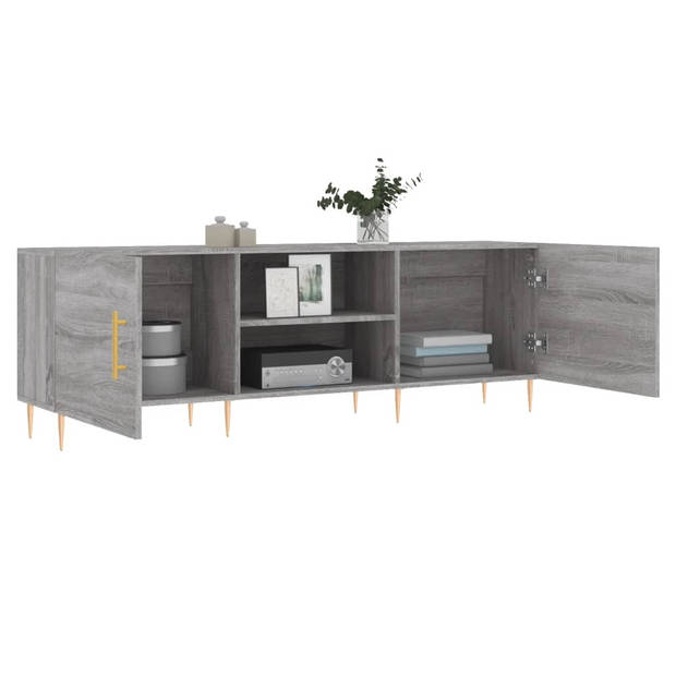 vidaXL Tv-meubel 150x30x50 cm bewerkt hout grijs sonoma eikenkleurig