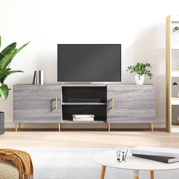 The Living Store TV-meubel X - Kast - 150 x 30 x 50 cm - Grijs Sonoma Eiken