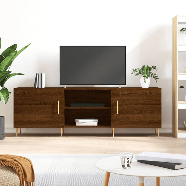 The Living Store Televisiekast - Trendy en pra - TV-meubel - Afmetingen- 150 x 30 x 50 cm - Kleur- Bruineiken -