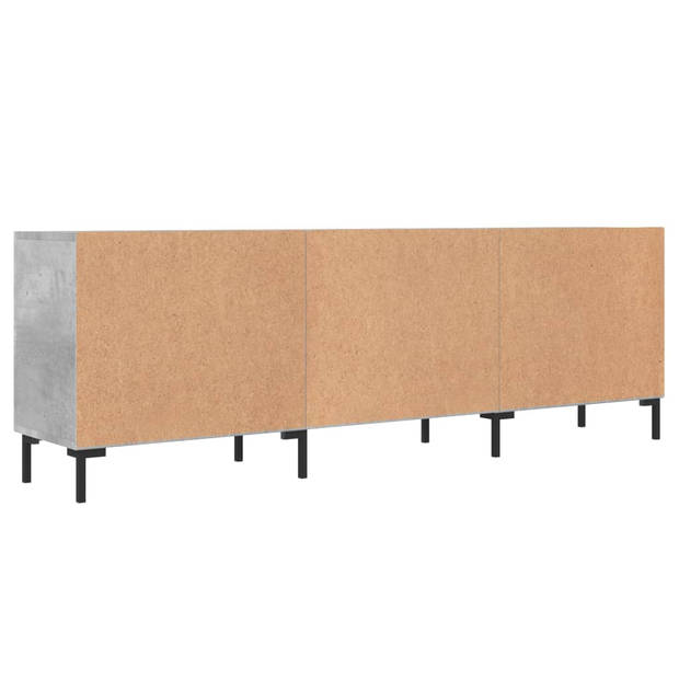 The Living Store TV-meubel Betongrijs - 150x30x50 cm - Stevig bewerkt hout - Praktische opbergruimte