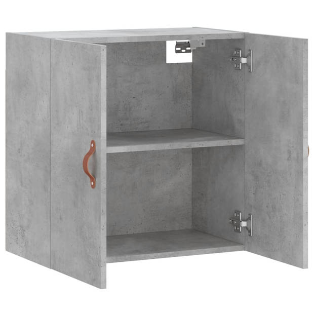 The Living Store Zwevende Wandkast - Betongrijs - 60 x 31 x 60 cm - Duurzaam hout