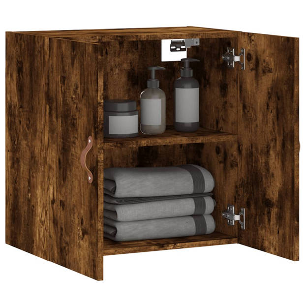 The Living Store Zwevende Wandkast - Smoked Oak - 60 x 31 x 60 cm - Duurzaam bewerkt hout