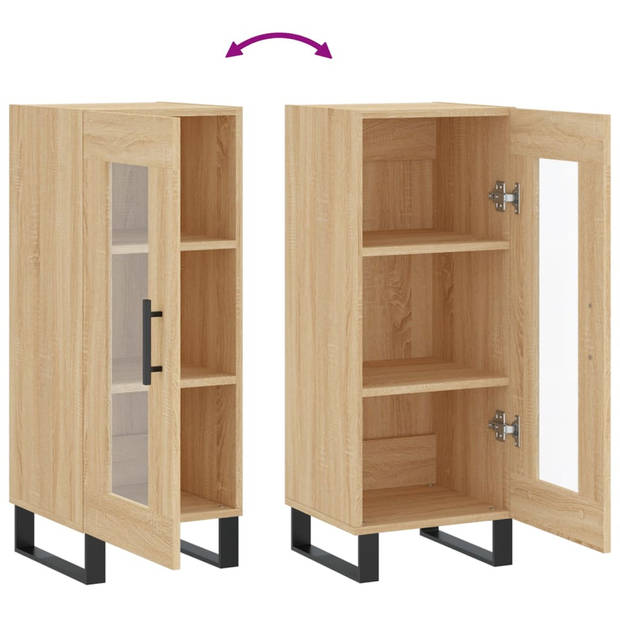 The Living Store Dressoir Hout - 34.5 x 34 x 90 cm - Sonoma Eiken