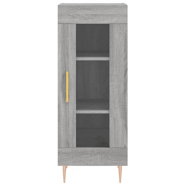 vidaXL Dressoir 34,5x34x90 cm bewerkt hout grijs sonoma eikenkleurig