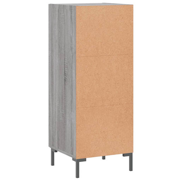 vidaXL Dressoir 34,5x34x90 cm bewerkt hout grijs sonoma eikenkleurig