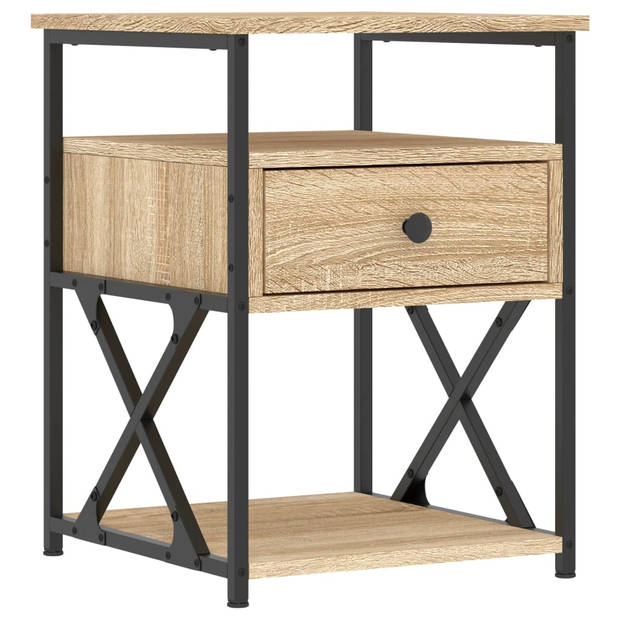 vidaXL Nachtkastjes 2 st 40x42x55 cm bewerkt hout sonoma eikenkleurig