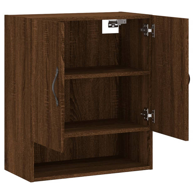 The Living Store Wandkast Bruineiken - 60 x 31 x 70 cm - Duurzaam hout - Praktische opbergruimte