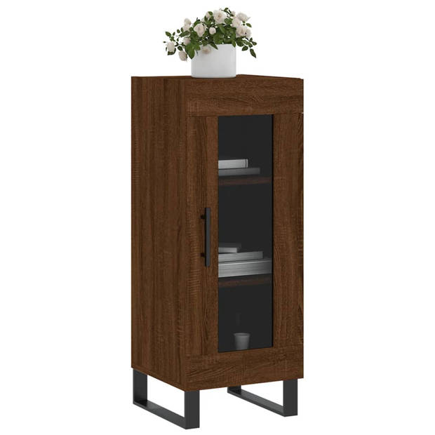 vidaXL Dressoir 34,5x34x90 cm bewerkt hout bruin eikenkleur