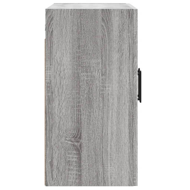 The Living Store Wandkast 60x31x60 cm bewerkt hout grijs sonoma eikenkleurig - Kast