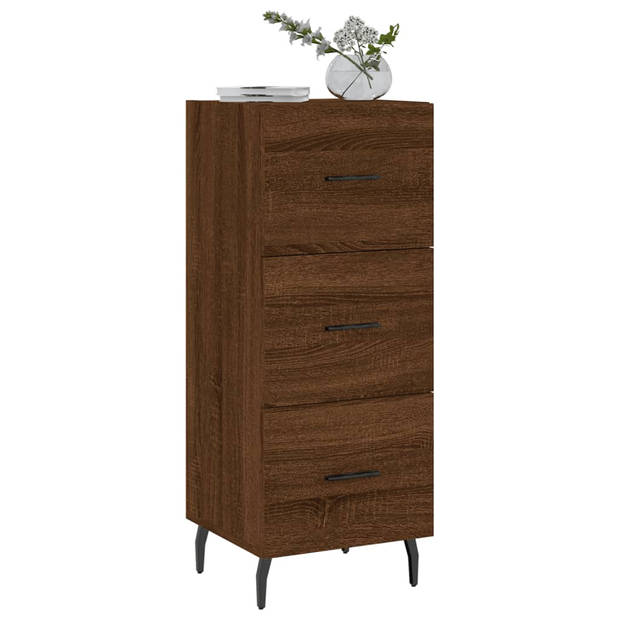 vidaXL Dressoir 34,5x34x90 cm bewerkt hout bruin eikenkleur