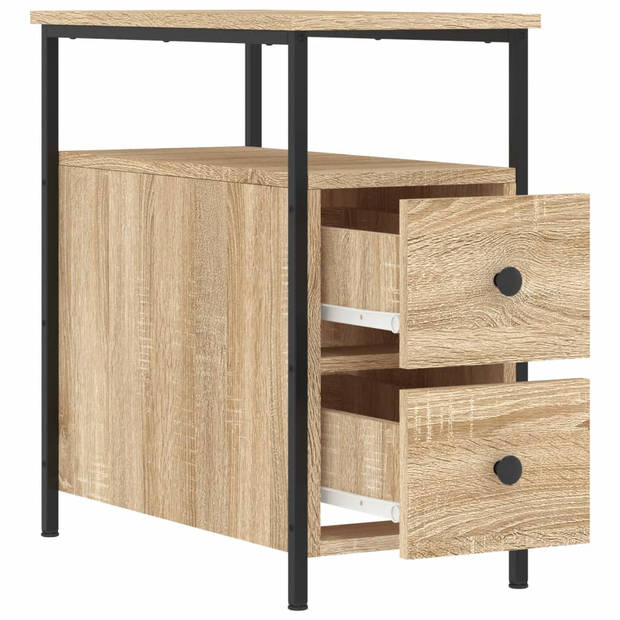 vidaXL Nachtkastjes 2 st 30x60x60 cm bewerkt hout sonoma eikenkleurig