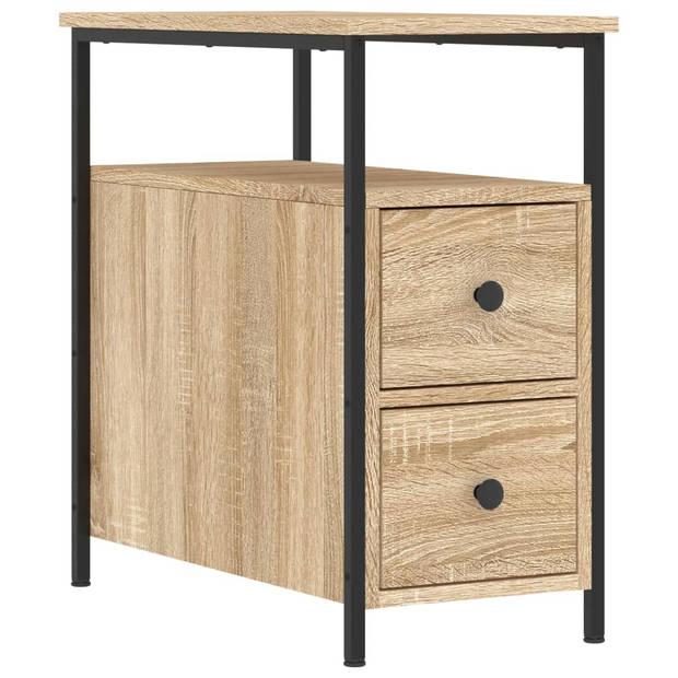 vidaXL Nachtkastjes 2 st 30x60x60 cm bewerkt hout sonoma eikenkleurig