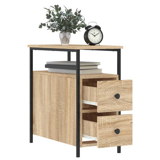 vidaXL Nachtkastjes 2 st 30x60x60 cm bewerkt hout sonoma eikenkleurig