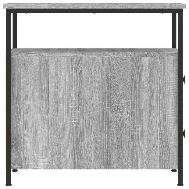 vidaXL Nachtkastjes 2 st 30x60x60 cm bewerkt hout grijs sonoma eiken