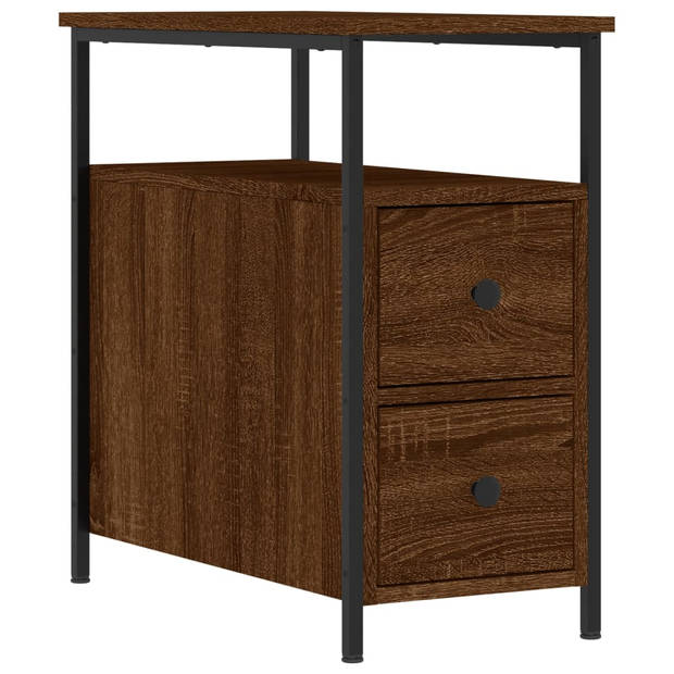 vidaXL Nachtkastjes 2 st 30x60x60 cm bewerkt hout bruin eikenkleur